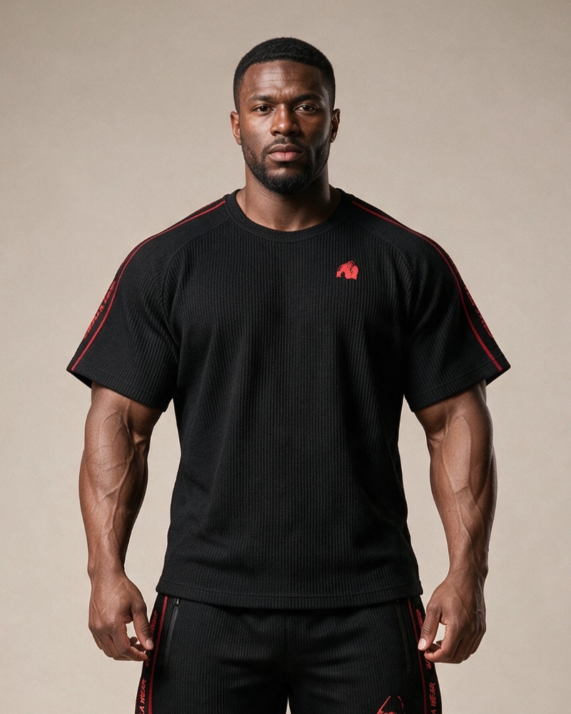 Gorilla Wear Buffalo Old School Rag Top - Black/Red front