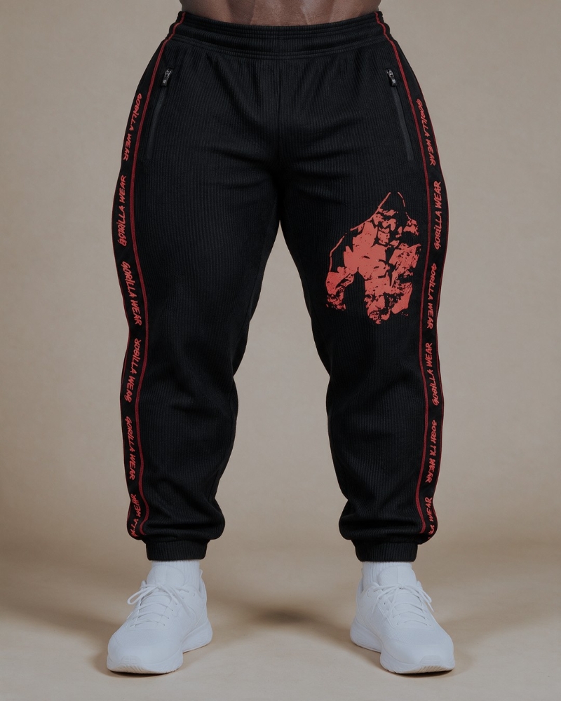 Gorilla Wear Buffalo Bodybuilding Pants - Black/Red front