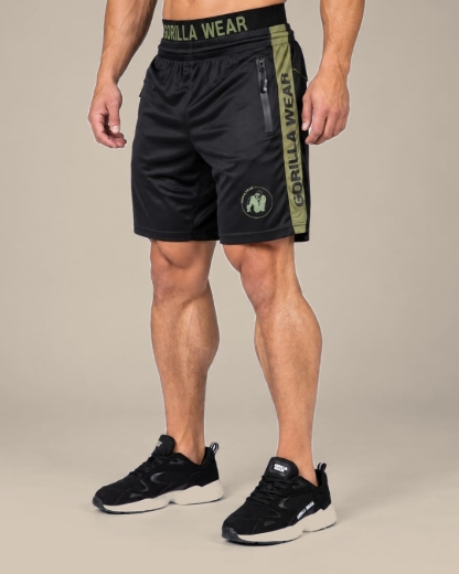 Gorilla Wear Atlanta Gym Shorts - Black/Green front