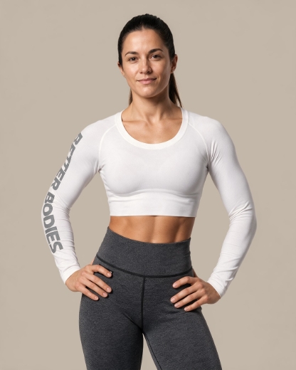Better Bodies Bowery Performance Long Sleeve Crop Top - front