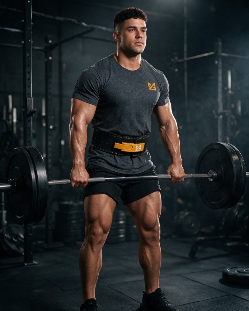 Might&Glory 10mm Powerlifting Lever Belt - in use