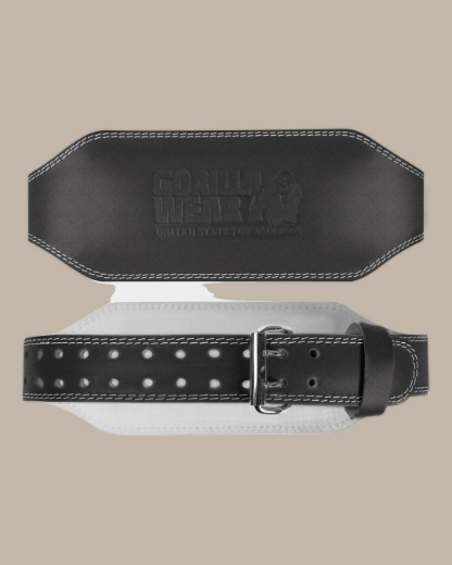 The Gorilla Wear 6 Inch Padded Leather Lifting Belt reduces stress on the lower back and prevents hyperextension while heavy lifting. The pressure of the belt supports the lower back and stabilizes the spine.