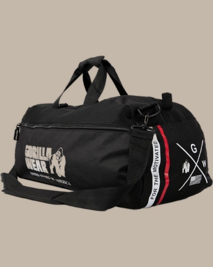 Gorilla Wear Norris 66L Gym Duffle Backpack - Heavy-Duty Black Bodybuilder Bag