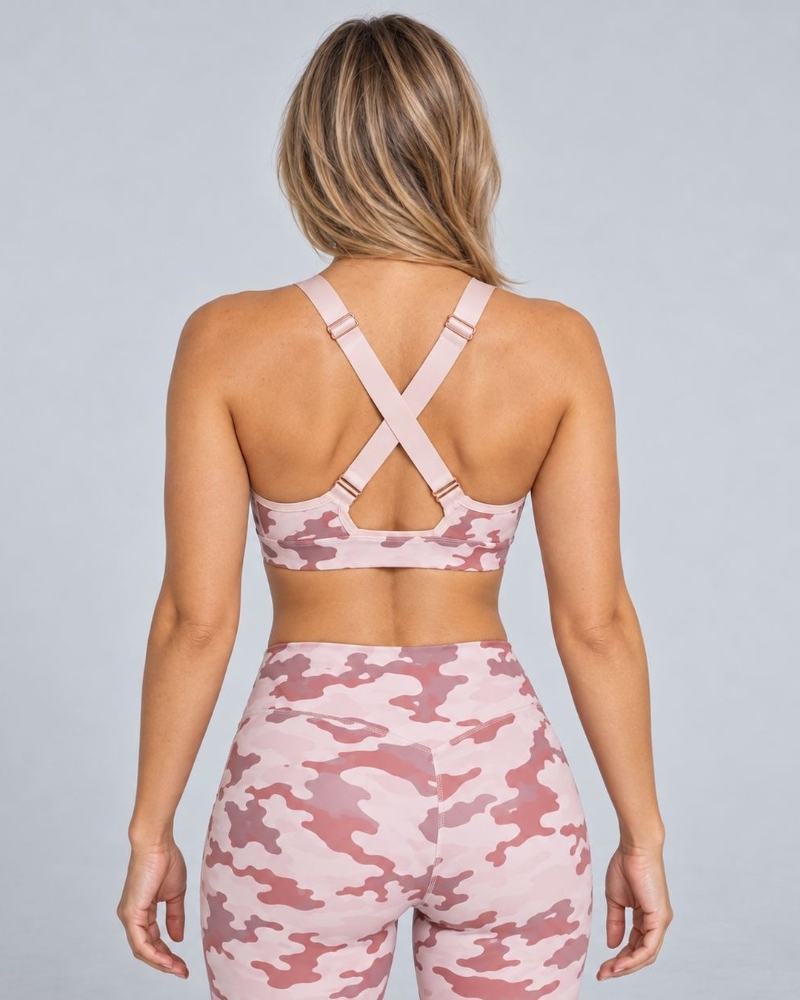 Picture of L'urv Army Of Love Sports Bra | Blush Camo | Mid Support