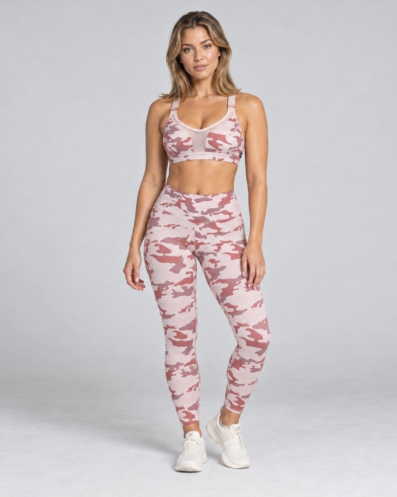 Picture of L'urv Army Of Love Sports Bra | Blush Camo | Mid Support