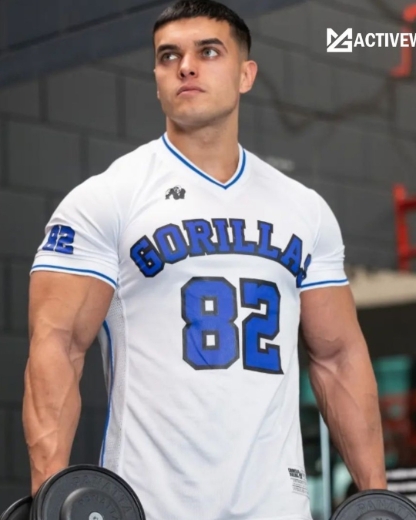 Gorilla Wear San Mateo men’s gym t-shirt with mesh fabric and ribbed neckline