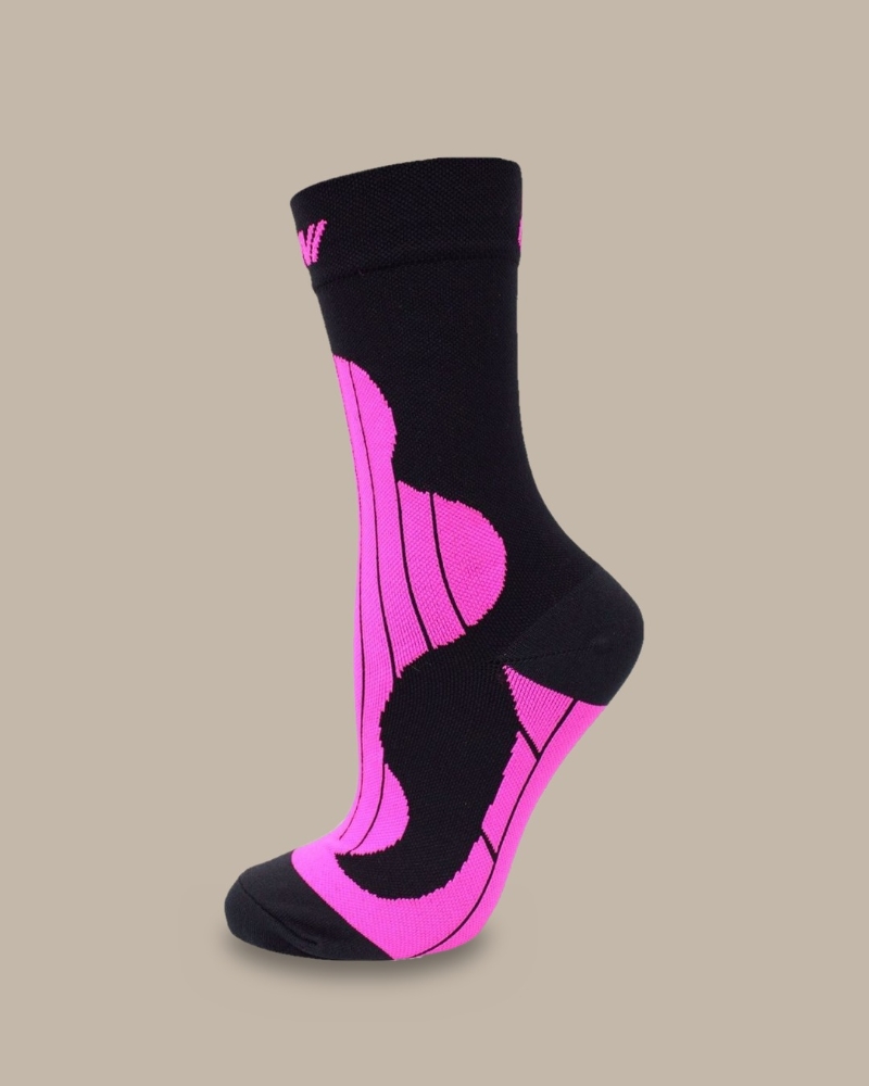 Compression Sports Socks - Black Pink