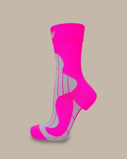 Compression Sports Socks - Pink Gray