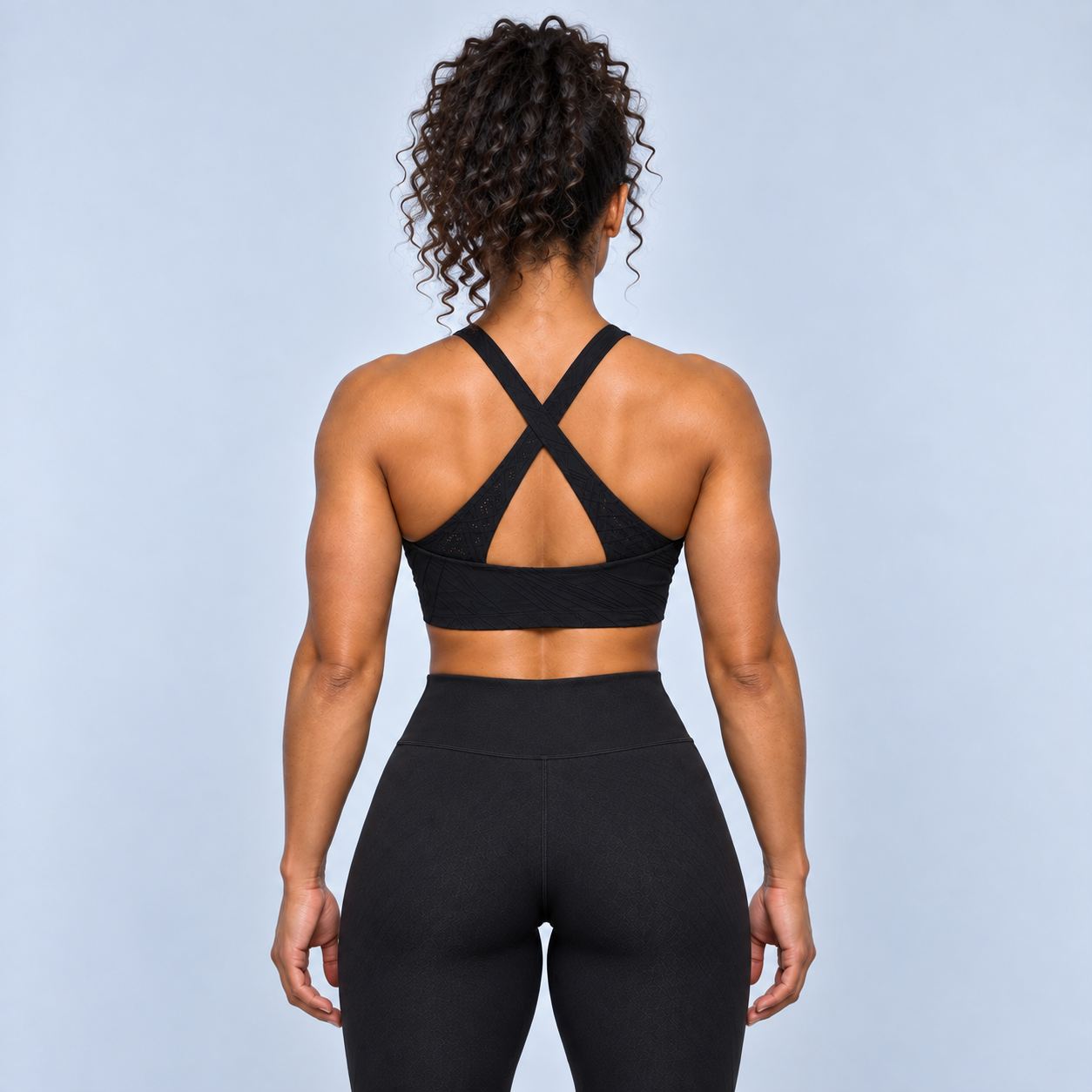 Onzie Selenite Heart Yoga Bra Black - heart cutout back
