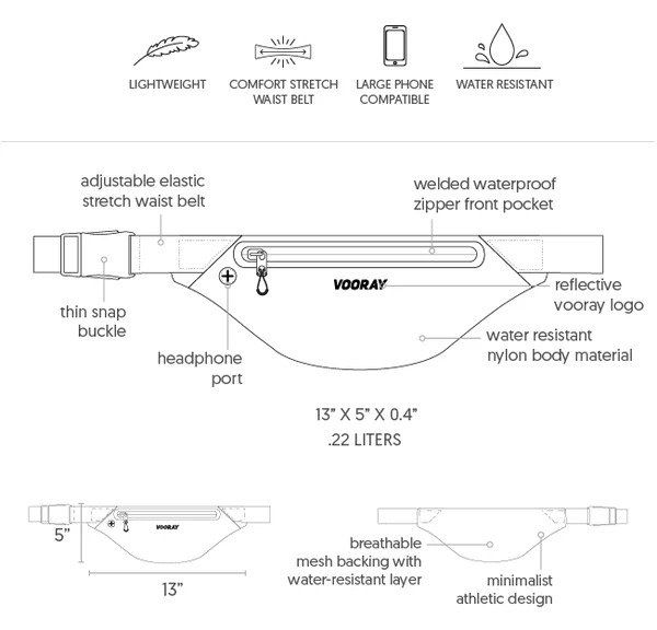 Vooray Active Fanny Pack design details