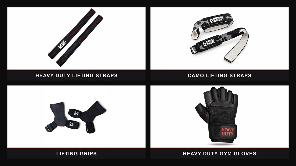 Might&Glory heavy duty straps, camo straps, lifting grips and gym gloves